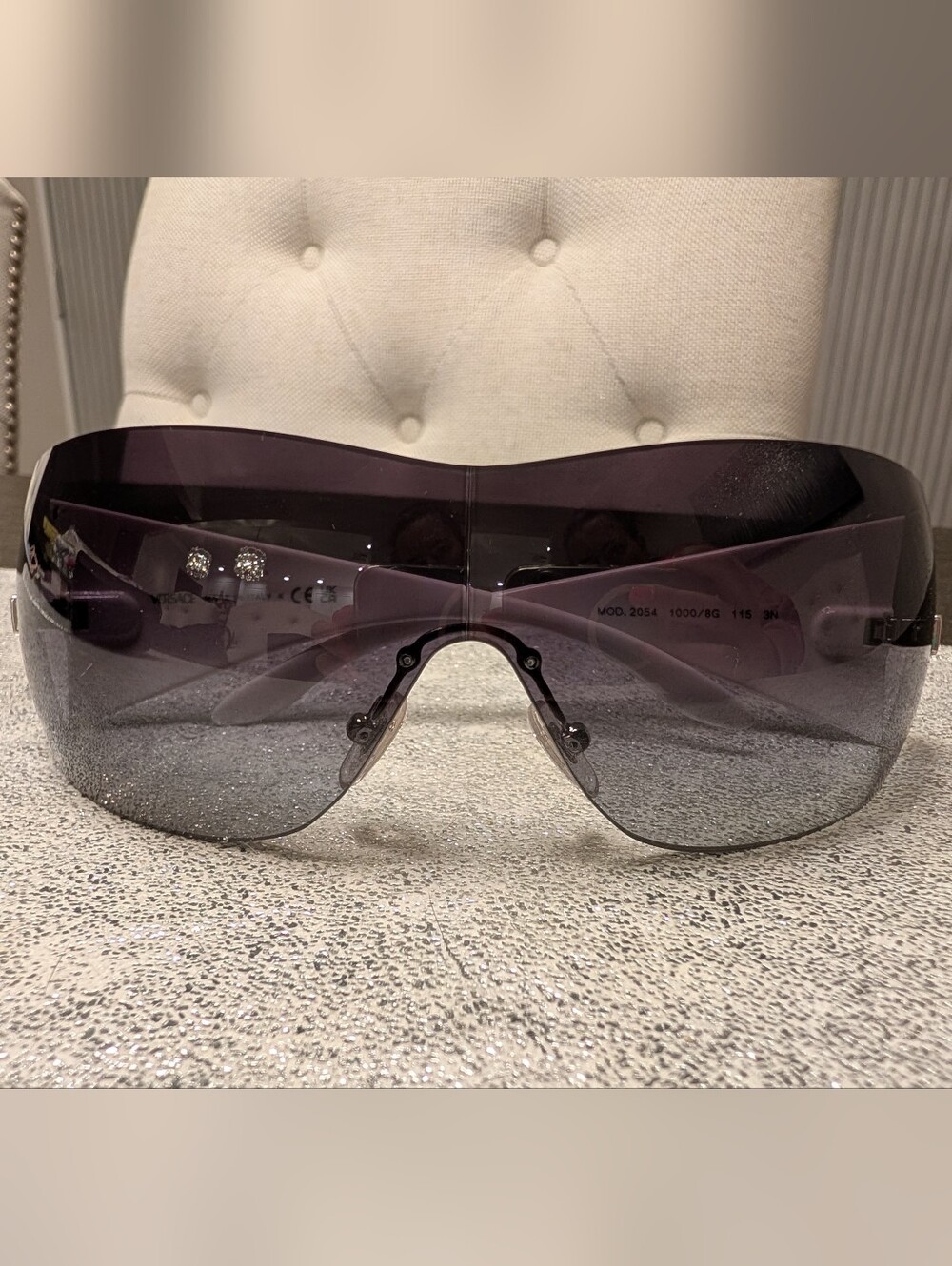 Versace 2054 Rimless Shield Sunglasses NWT Full Inclusion With Box - Picture 2 of 16